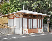 The bus stop designed by Léo Châtelain around 1900 and transformed in 2015 into Palais–Galerie - © Photograph: Prune Simon-Vermot, Swiss Design Awards Blog