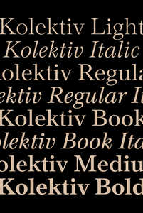 “Kolektiv” font family - © © Ondrej Bachor, Swiss Design Awards Blog