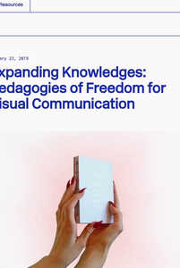 Impression of depatriarchise design’s website, showing the article “Expanding Knowledges: Pedagogies of Freedom for Visual Communication”, a conversation with Johanna Lewengard, professor and head of the Master’s programme in Visual Communication at Konstfack, Stockholm (Sweden) and Benedetta Crippa, graphic designer and programme’s alumna - © picture from book “The Layout of History”, Sigríður Hulda Sigurðardóttir, Swiss Design Awards Blog